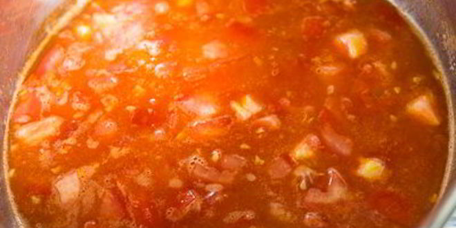 Рецепт томатного супа-пюре с лососем и треской