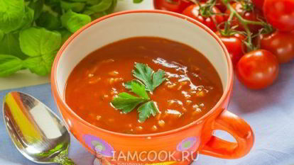 Рецепт Томатного супа-пюре с рисом