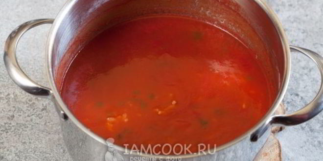 Рецепт томатного супа-пюре с рисом