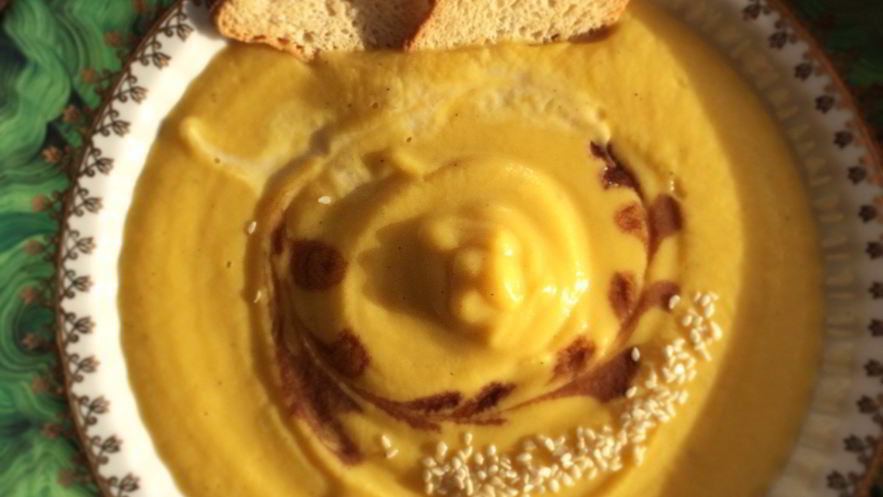 Рецепт тыквенного супа-пюре с цветной капустой и имбирем