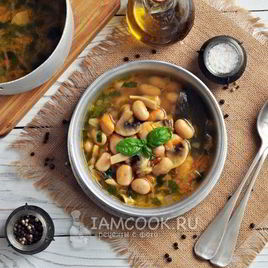 Рецепт Супа с фасолью и грибами