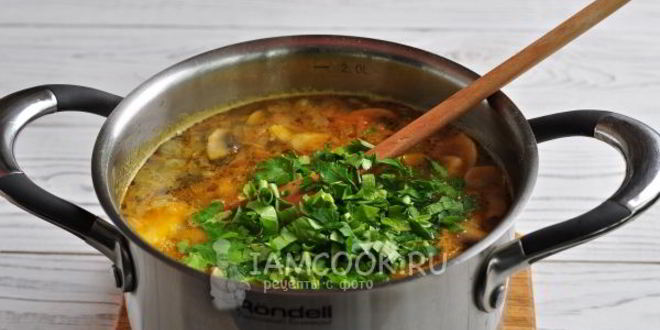 Рецепт супа с фасолью и грибами