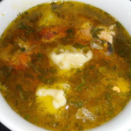 Рецепт Супа с клецками и куриными рулетиками