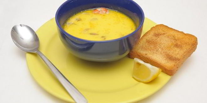 Рецепт легкого сырно-креветочный суп