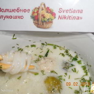 Рецепт Супа сырного с фрикадельками и кедровыми орешками