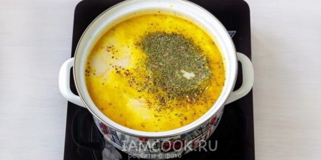 Рецепт сырного супа из плавленного сыра с курицей