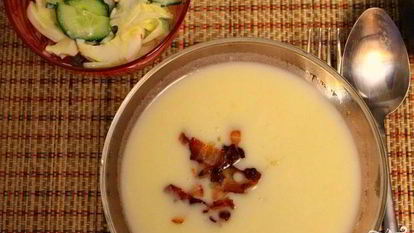 Рецепт Сырного супа с беконом