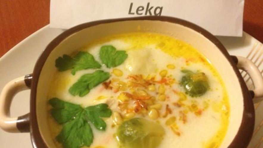 Рецепт сырного супа с брюсельской капустой и клецками