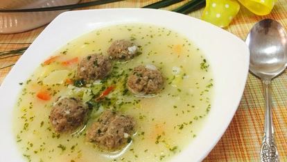 Рецепт Сырного супа с фрикадельками