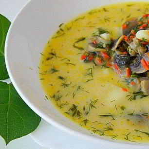 Рецепт Сырного супа с грибами