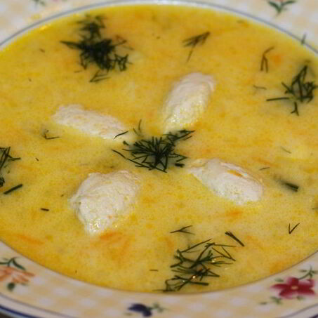 Рецепт Сырного супа с кнелями