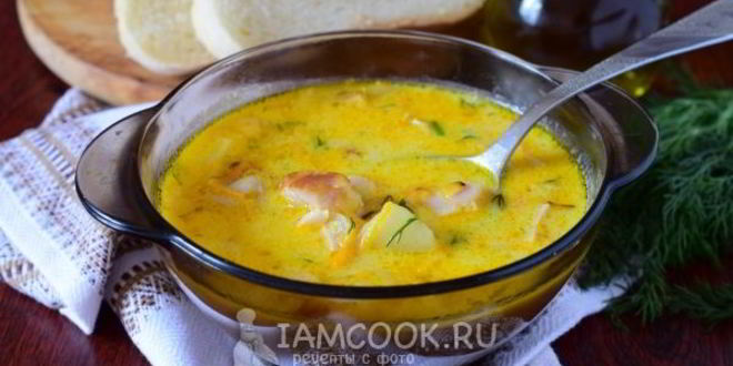 Рецепт сырного супа с копченой курицей