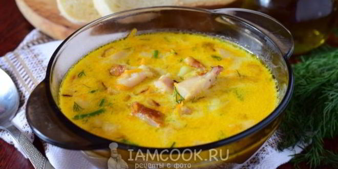 Рецепт сырного супа с копченой курицей