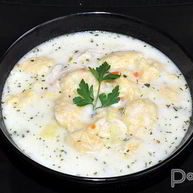 Рецепт Сырного супа с кукурузными клецками