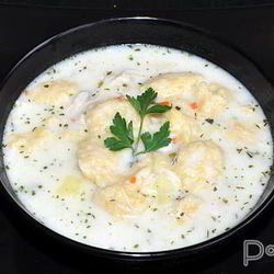 Рецепт Сырного супа с кукурузными клецками