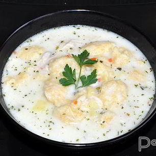 Рецепт Сырного супа с кукурузными клецками