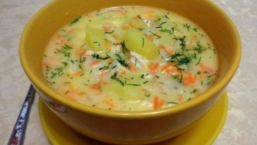 Рецепт сырного супа с куриным филе и рисом
