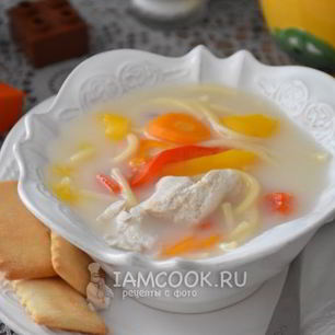 Рецепт Сырного супа с курицей и вермишелью