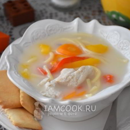 Рецепт Сырного супа с курицей и вермишелью