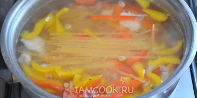 Рецепт сырного супа с курицей и вермишелью