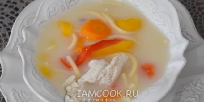 Рецепт сырного супа с курицей и вермишелью