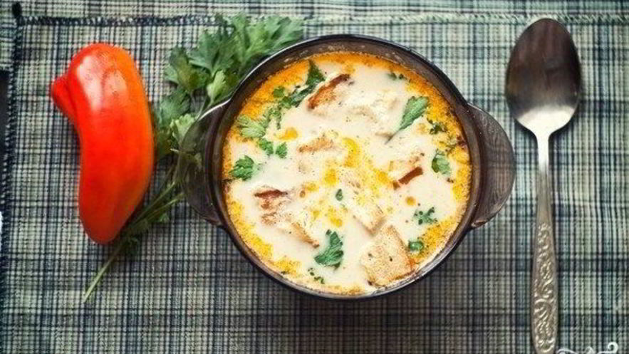 Рецепт сырного супа с овощами