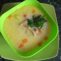 Сырный суп с соевым мясом