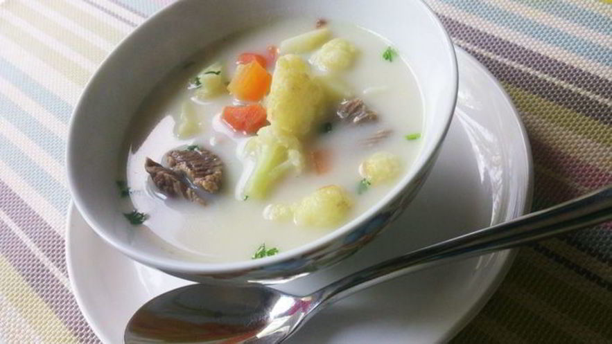 Рецепт сырного супа с цветной капустой