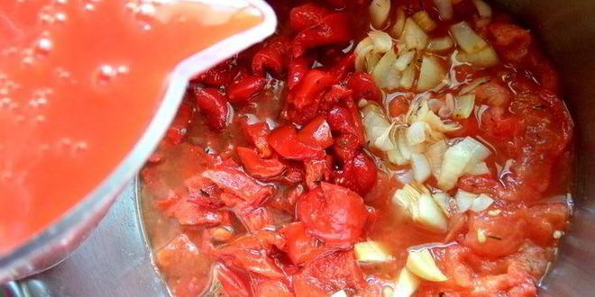 Рецепт томатного супа с перцем и рисом