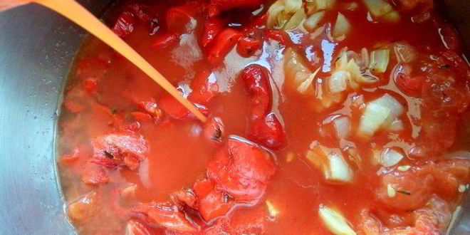 Рецепт томатного супа с перцем и рисом