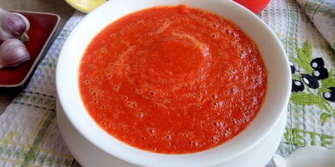 Рецепт томатного супа с перцем и рисом