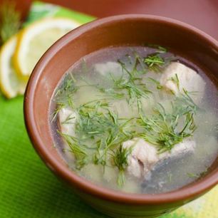 Рецепт Рыбного супа уха из голов семги