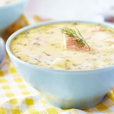 Рецепт Сливочной ухи из семги