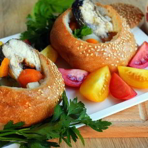 Рецепт Ухи в хлебном горшочке
