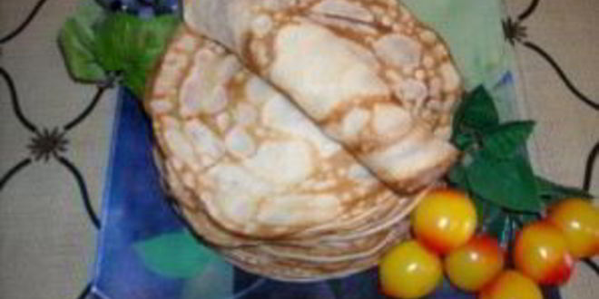 Рецепт блинчиков на кефире с мясом