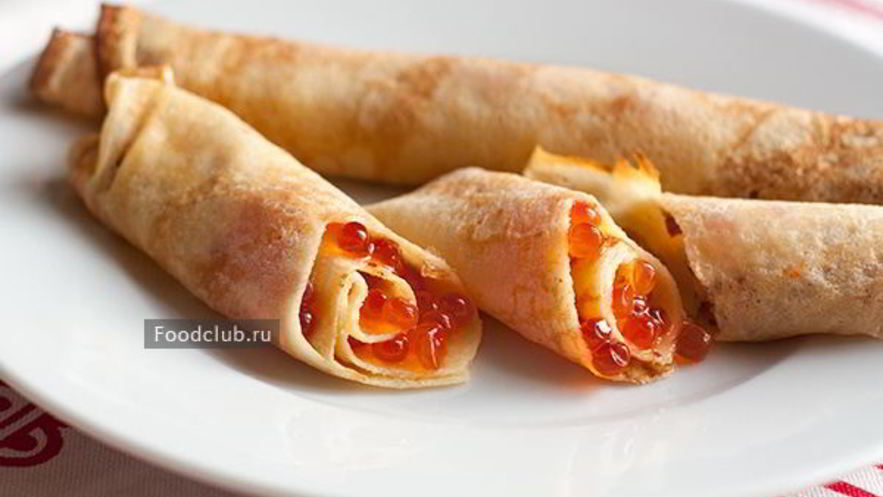 Рецепт блинчиков с икрой