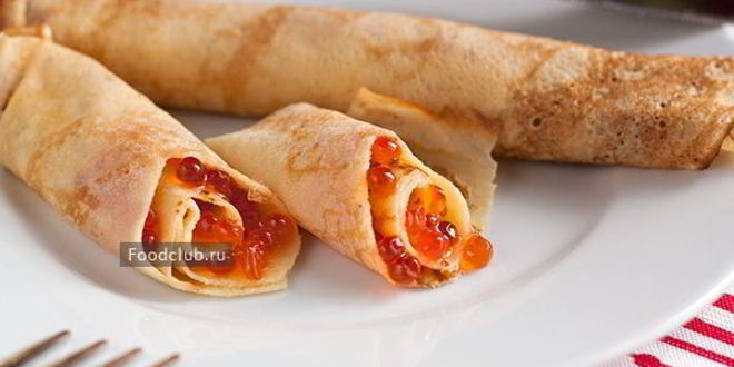 Рецепт блинчиков с икрой