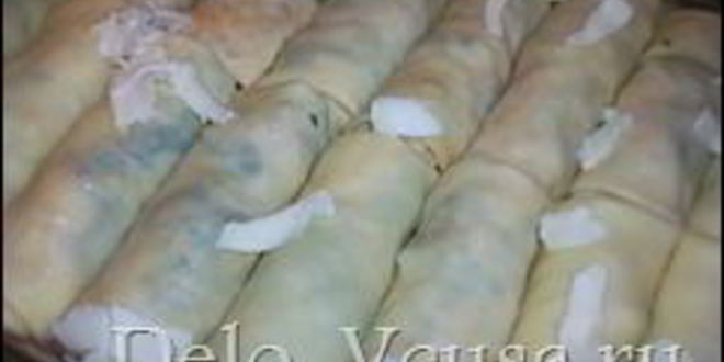 Рецепт блинчиков с куриным филе, грибами и сыром