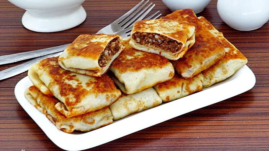 Рецепт блинчиков с куриными желудками и рисом