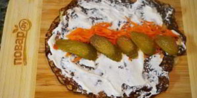 Рецепт блинчиков с курицей и маскарпоне