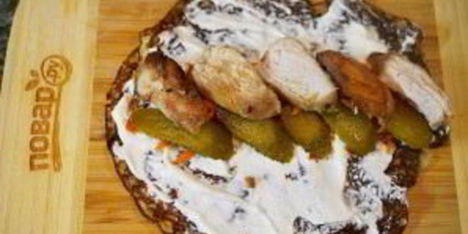 Рецепт блинчиков с курицей и маскарпоне