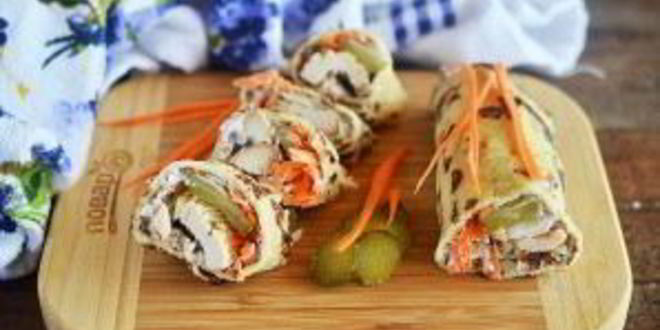 Рецепт блинчиков с курицей и маскарпоне