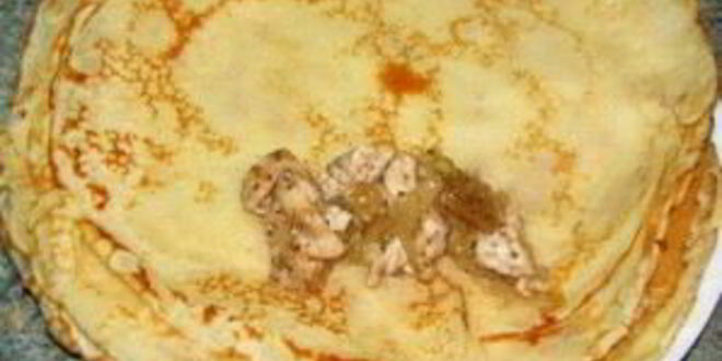 Рецепт блинчиков с курицей и сыром