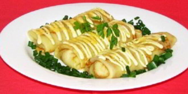 Рецепт блинчиков с курицей и сыром