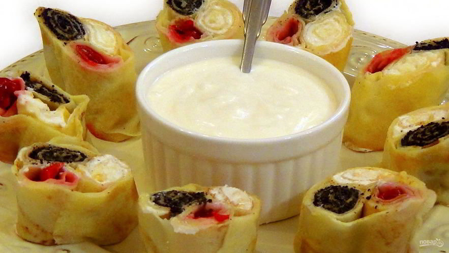 Рецепт блинчиков с начинкой трио