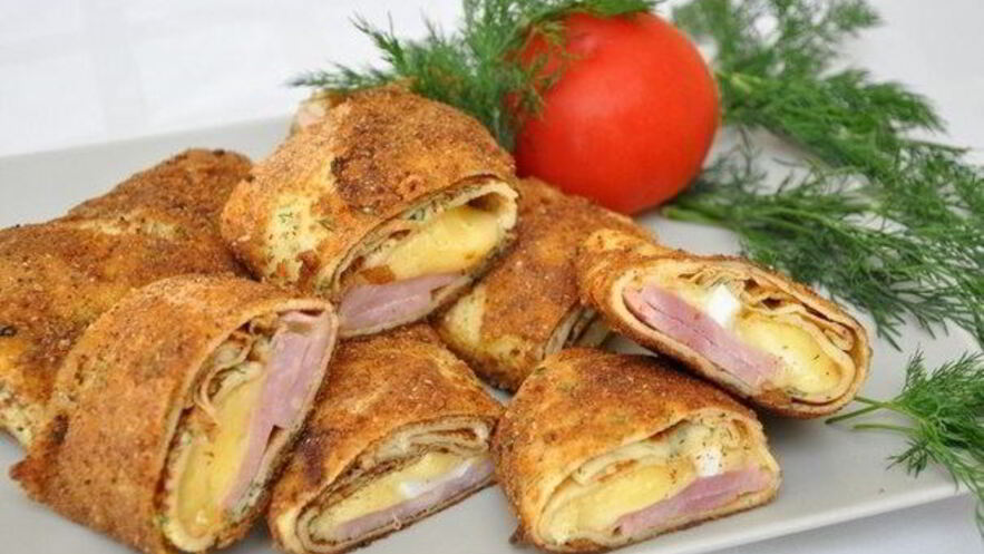 Рецепт блинчиков с начинкой в панировке