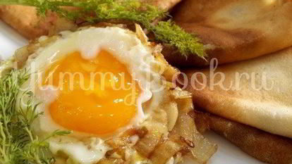 Рецепт Блинчиков с яичницей