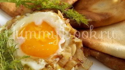 Рецепт Блинчиков с яичницей