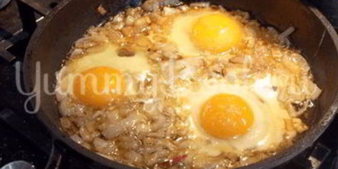 Рецепт блинчиков с яичницей