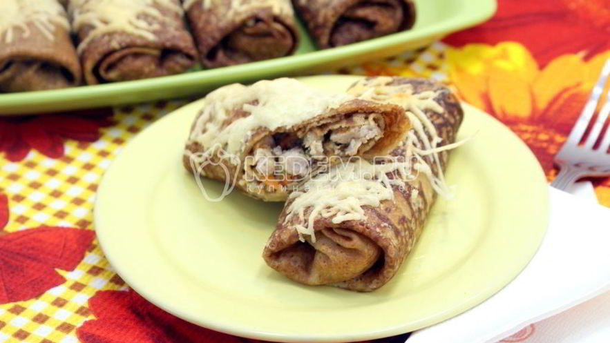 Рецепт блинов фаршированных мясом и овощами